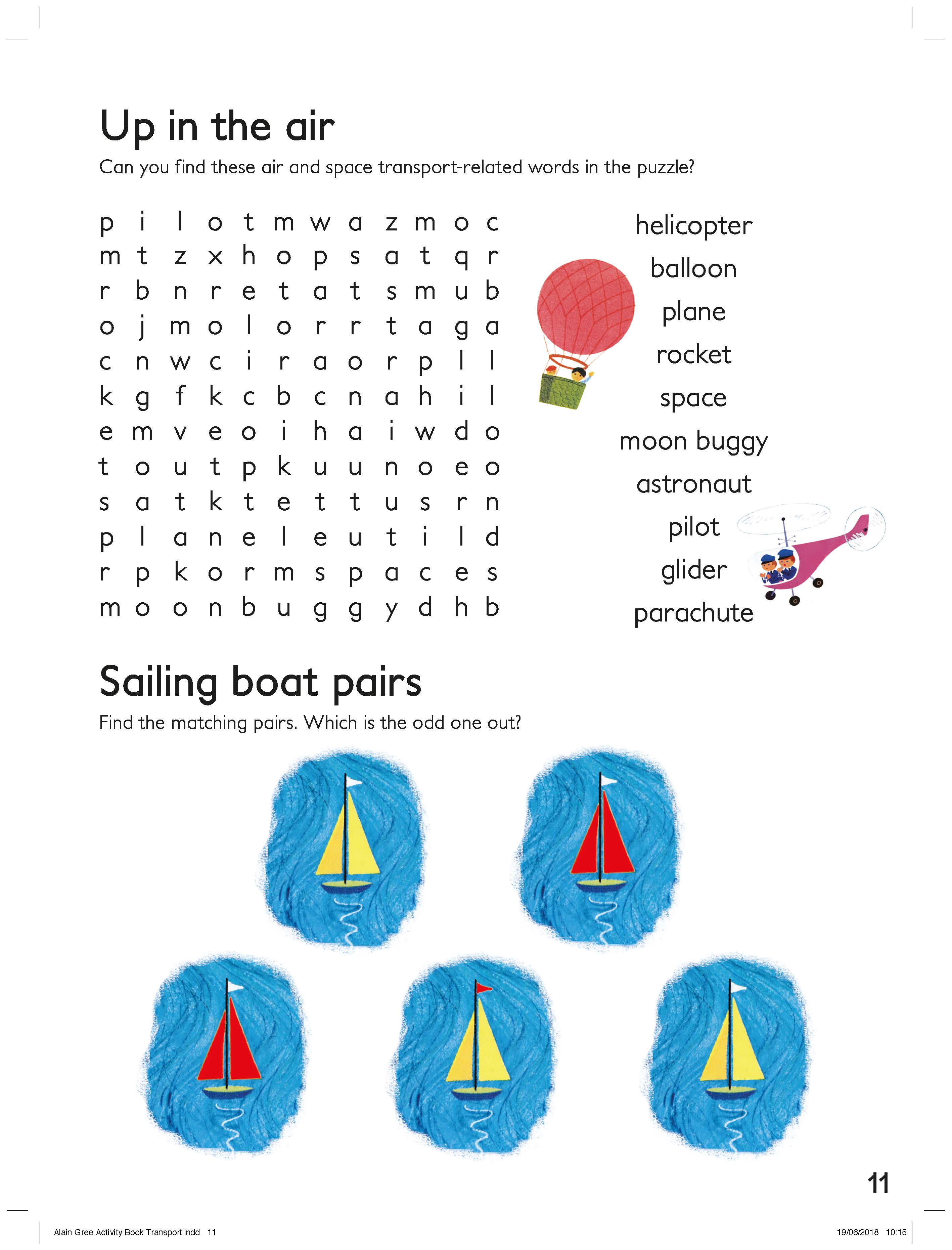 Transport Word Search and Pairing Activity Sheet  image