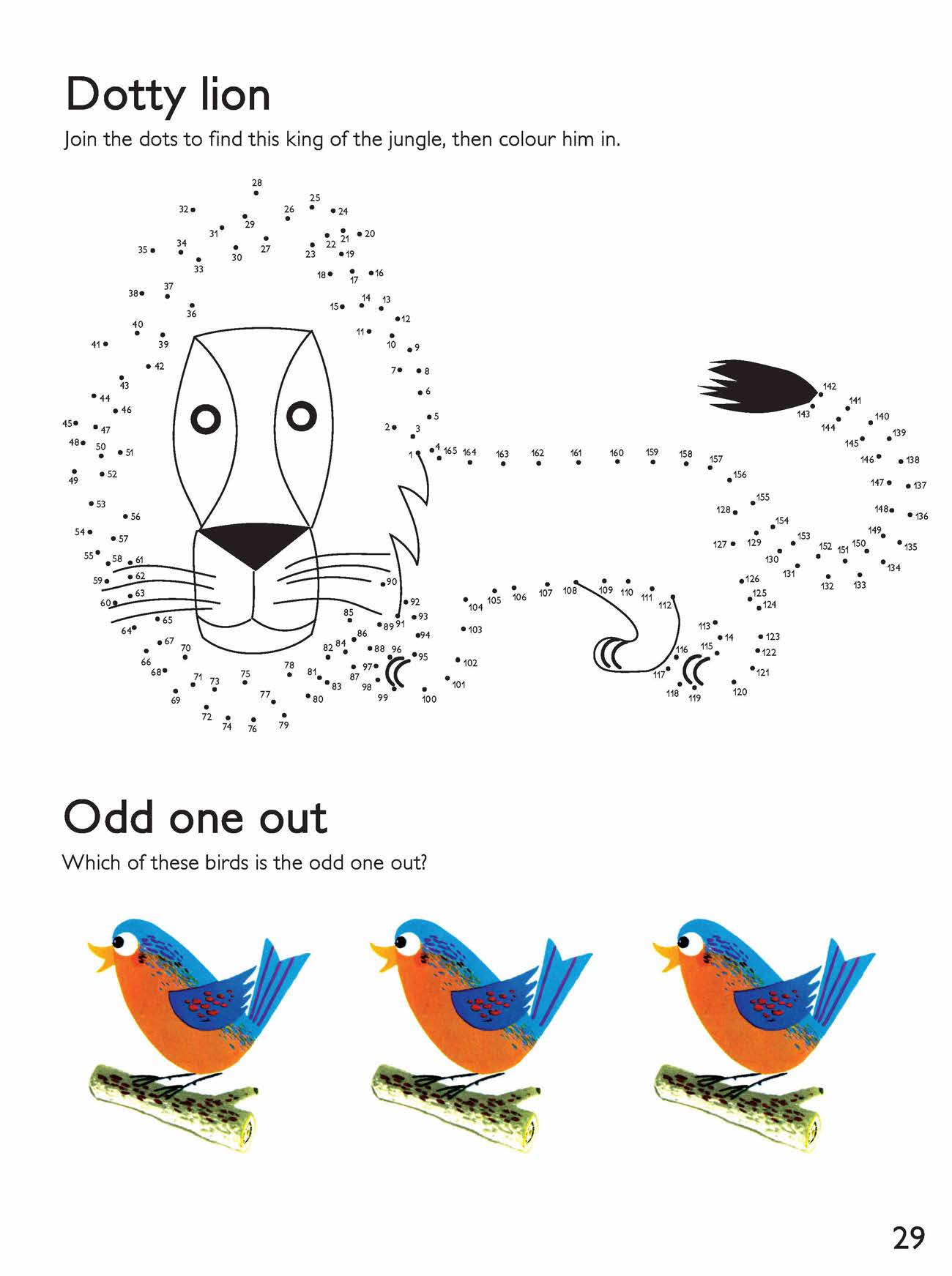 Dotty Lion and Odd One Out Activity Sheet  image