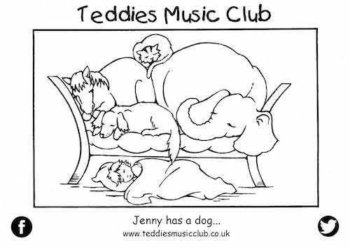 Jenny Has a Dog Colouring in Activity Sheet  image