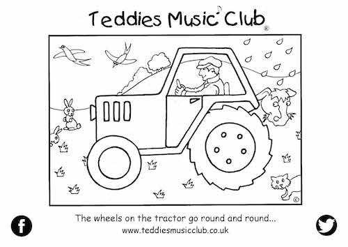 The Wheels on the Tractor Colouring In Activity Sheet  image