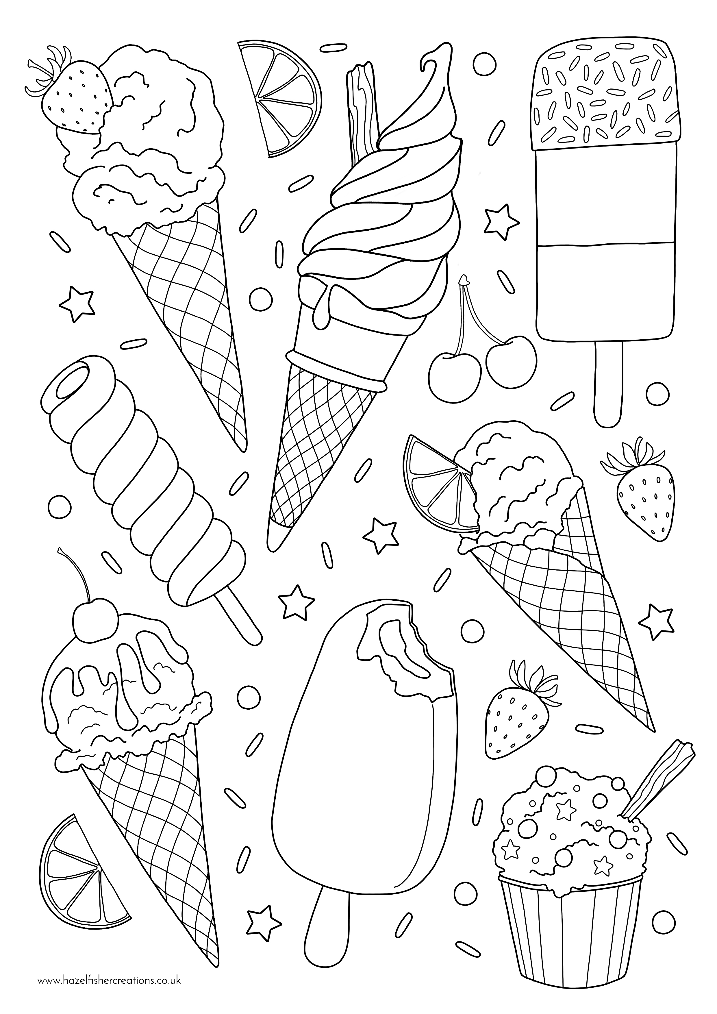 Ice Cream Colouring In Activity Sheet - Printables