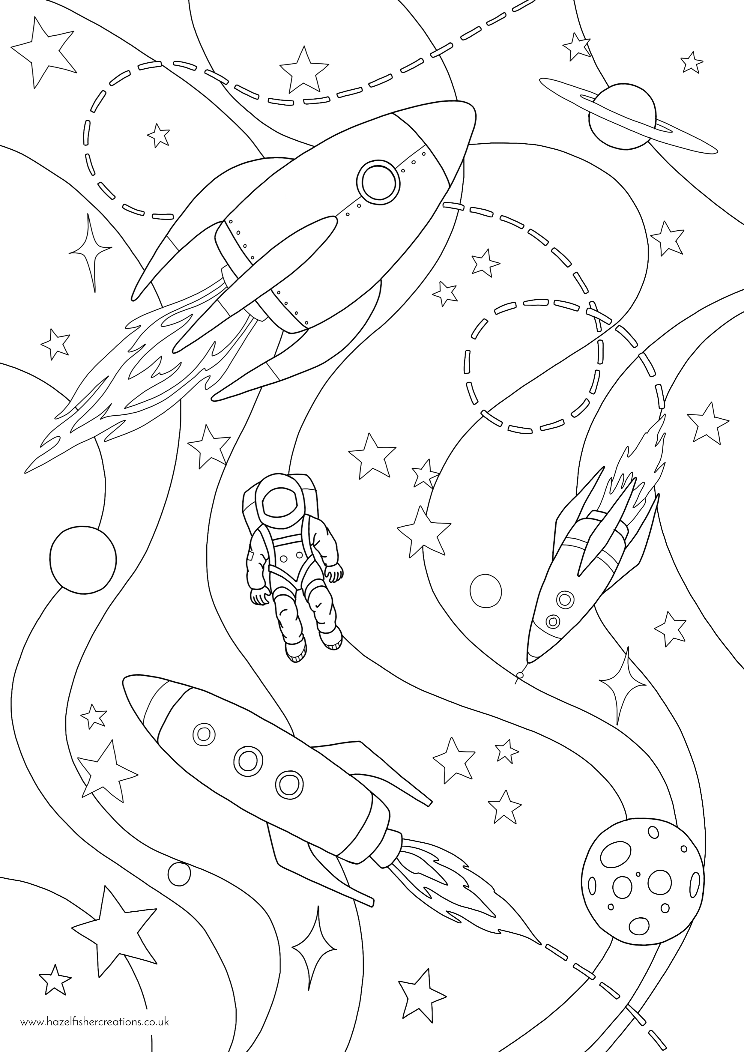 Rockets Colouring In Activity Sheet   image