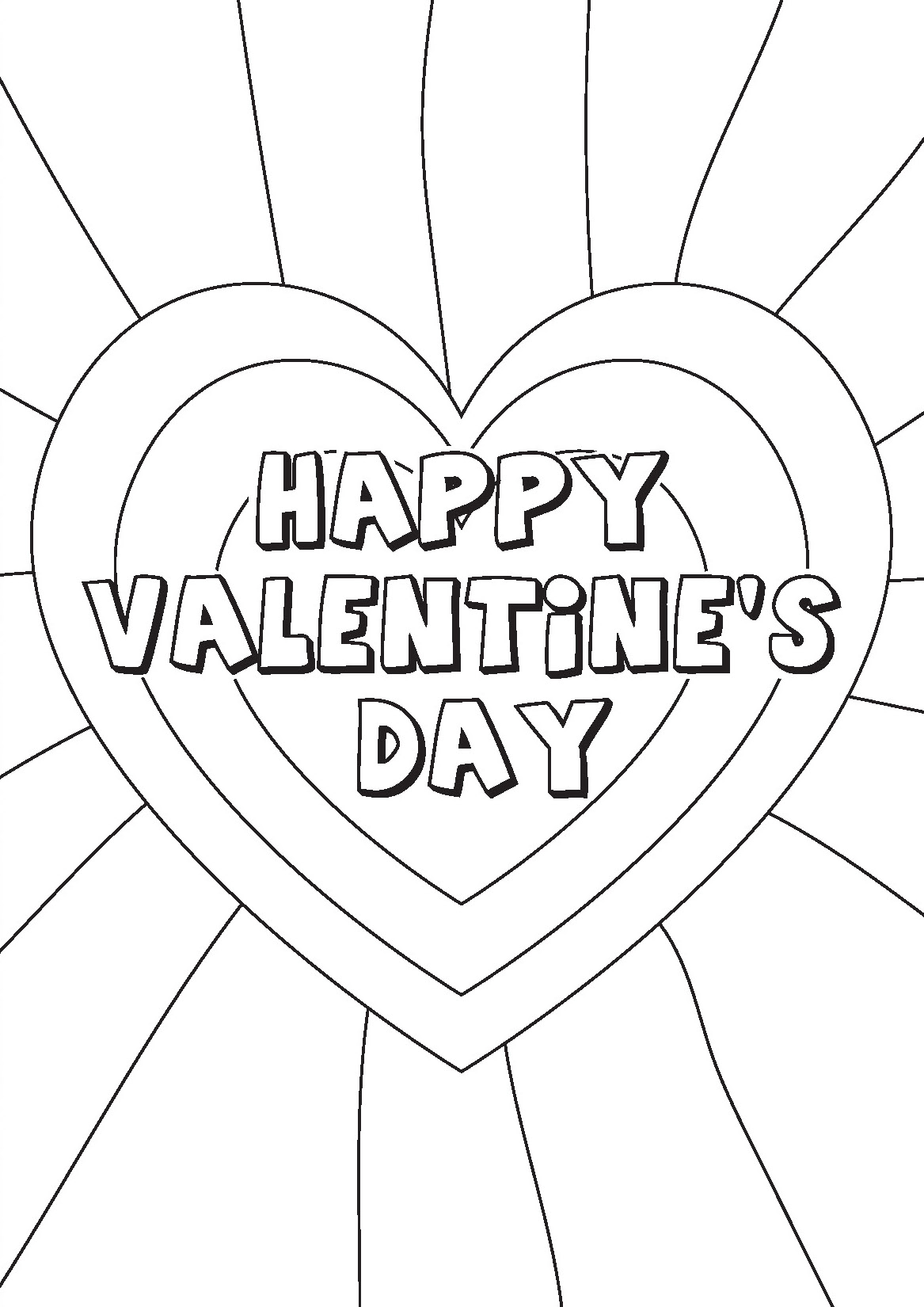 Happy Valentine's Day Colouring In Card  image