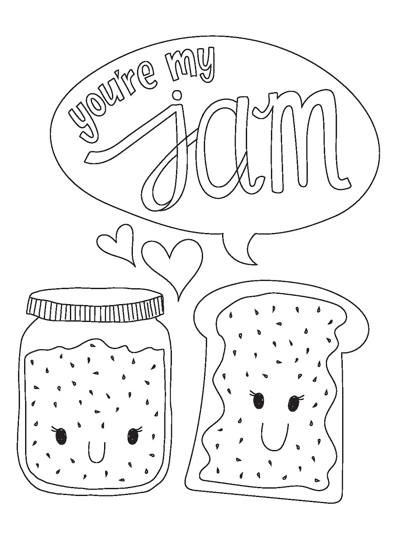 'You're My Jam' Valentine's Day Colouring In Card  image