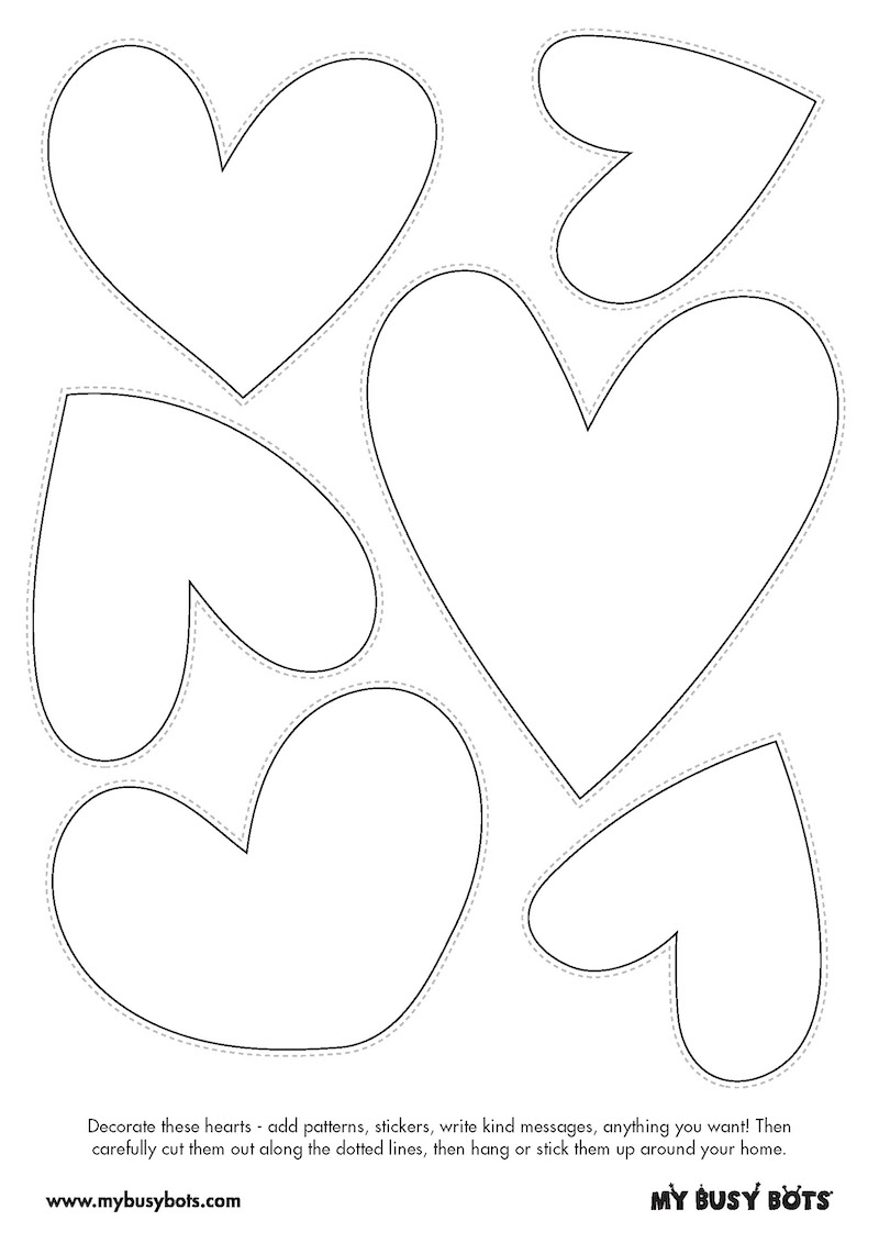 Hearts and Love Colouring In Activity Sheet  image