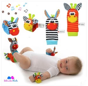 Sensory Rattle Sock and Wrist Rattle Set from Wonderbubz