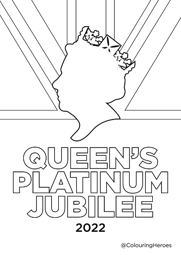 Queen's Platinum Jubilee Queen's Head Colouring In Sheet  image