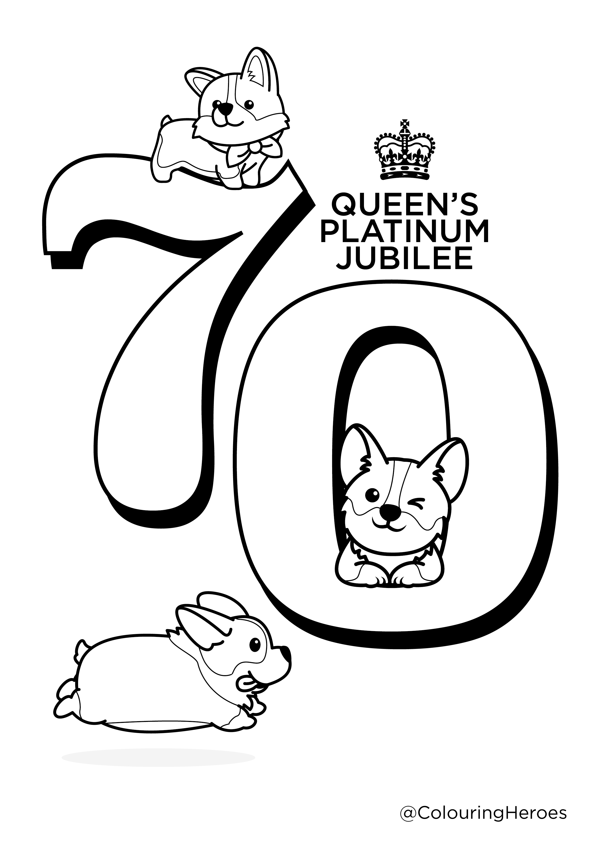Queen's Platinum Jubilee '70' Colouring In Sheet  image