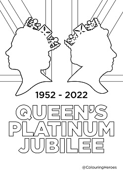 Queen's Platinum Jubilee '1952 - 2022' Colouring In Sheet  image