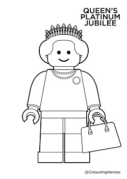 Queen's Platinum Jubilee Lego Queen (2) Colouring In Sheet  image