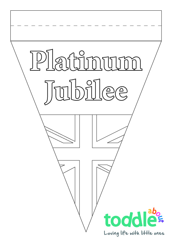 Queen's Platinum Jubilee Bunting Colouring In Sheet  image