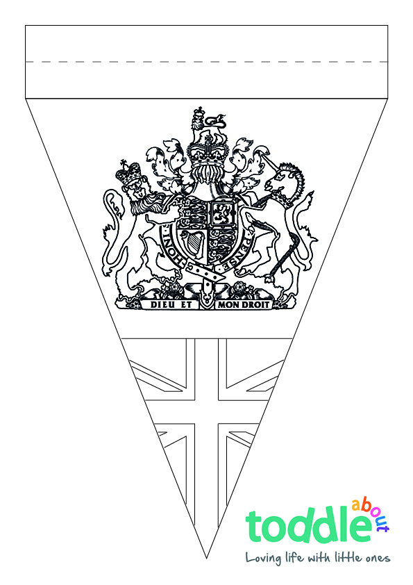 'Royal Crest' Bunting Colouring In Sheet  image