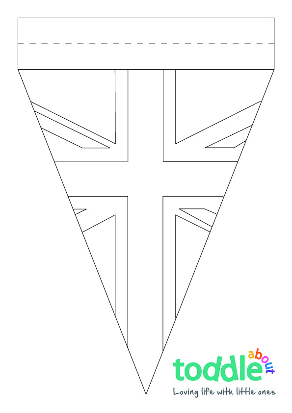 Union Jack Jubilee Bunting Colouring In Sheet  image