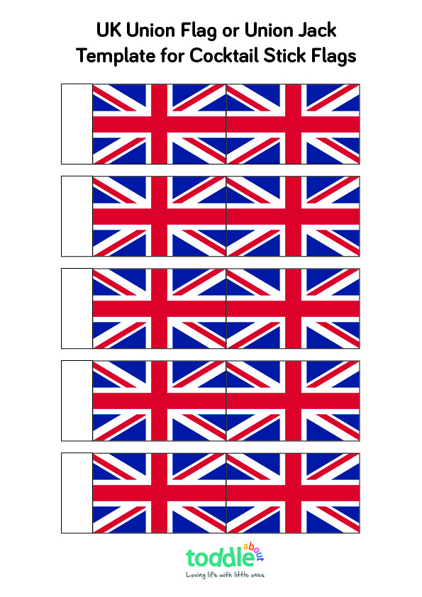 Mini Union Jack Flag Template for Cocktail Sticks  image