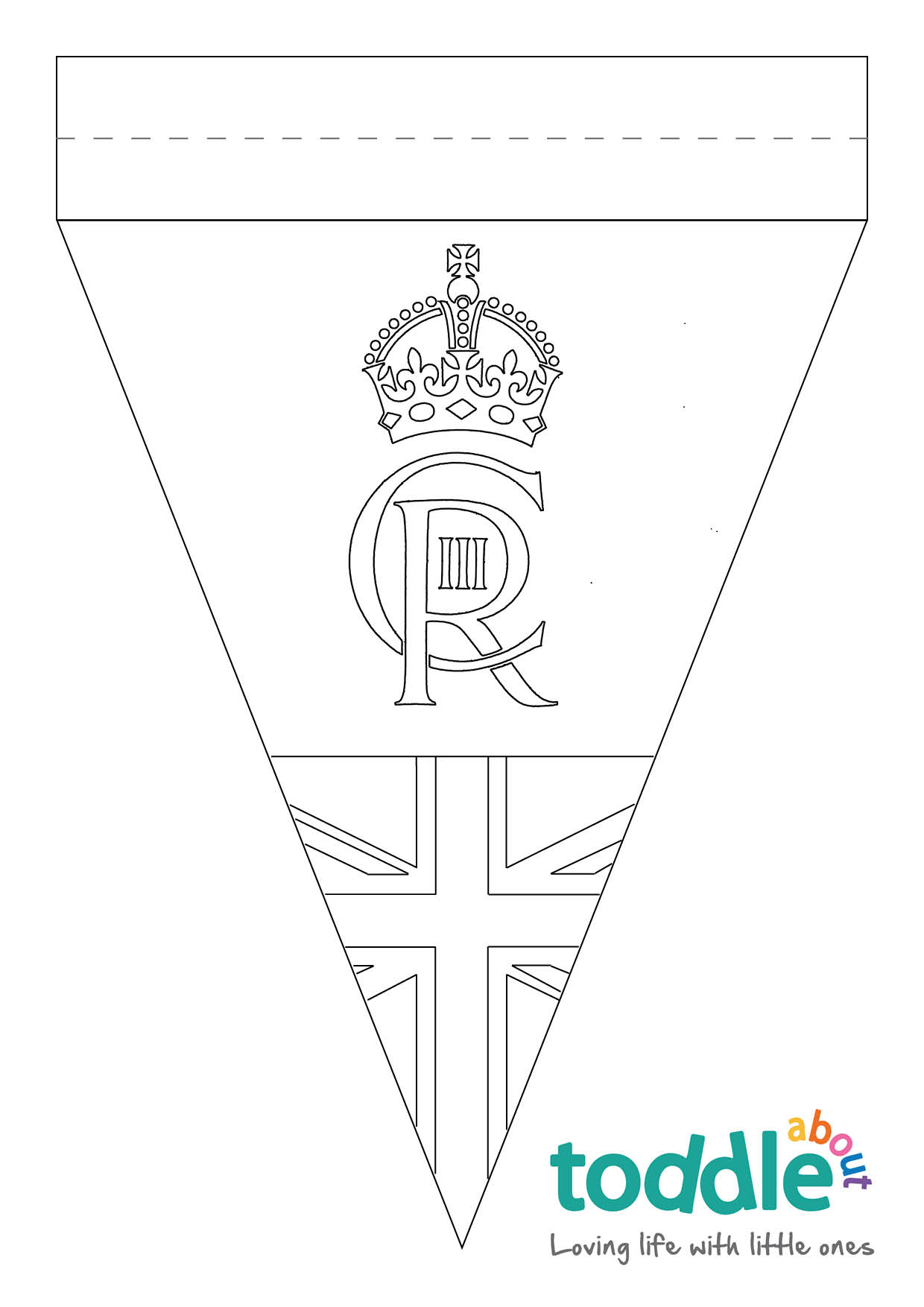 King Charles III 'Royal Emblem' Bunting Colouring In Sheet  image