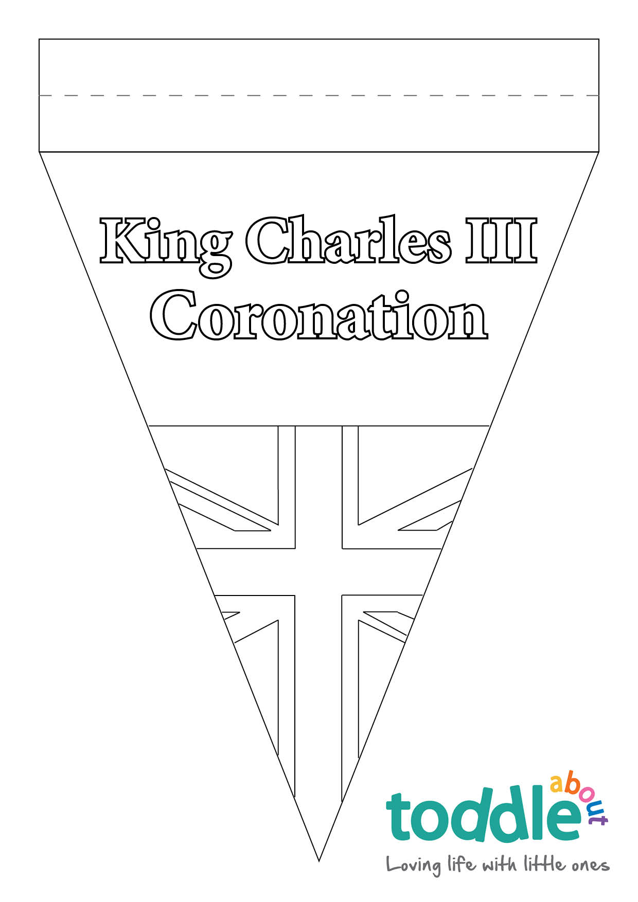 King Charles III Coronation Bunting Colouring In Sheet  image
