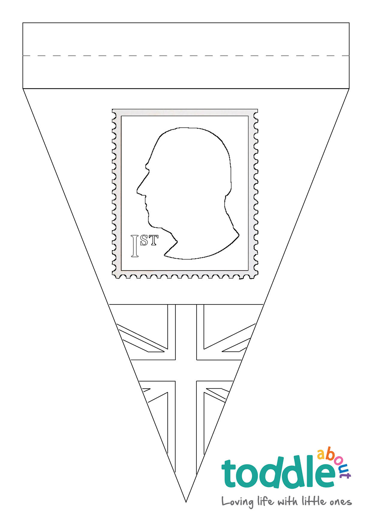 King Charles III Coronation Stamp Bunting Colouring In Sheet  image