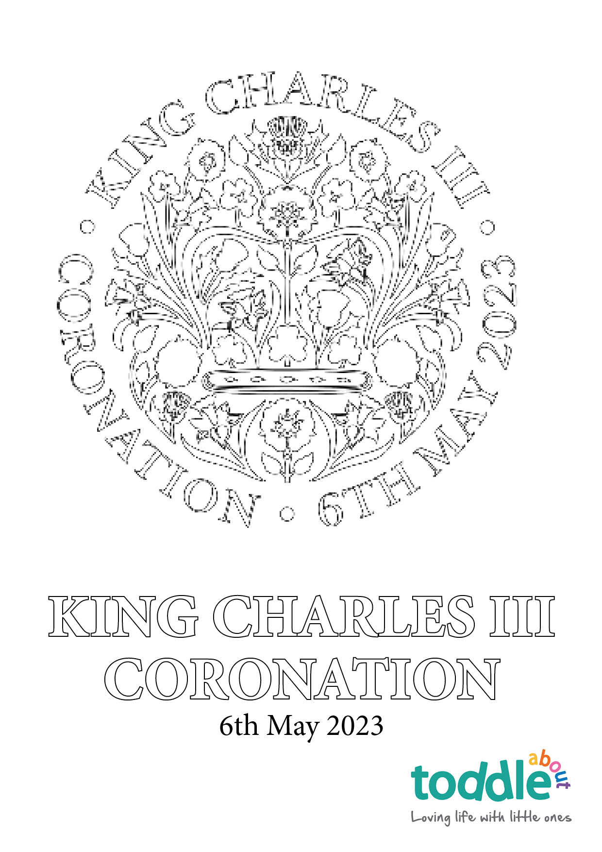 King Charles III 'Coronation Emblem' Colouring In Sheet  image