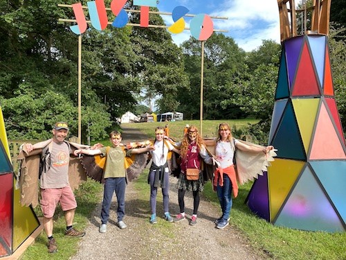 Freed Family dressed as Owls for the weekend