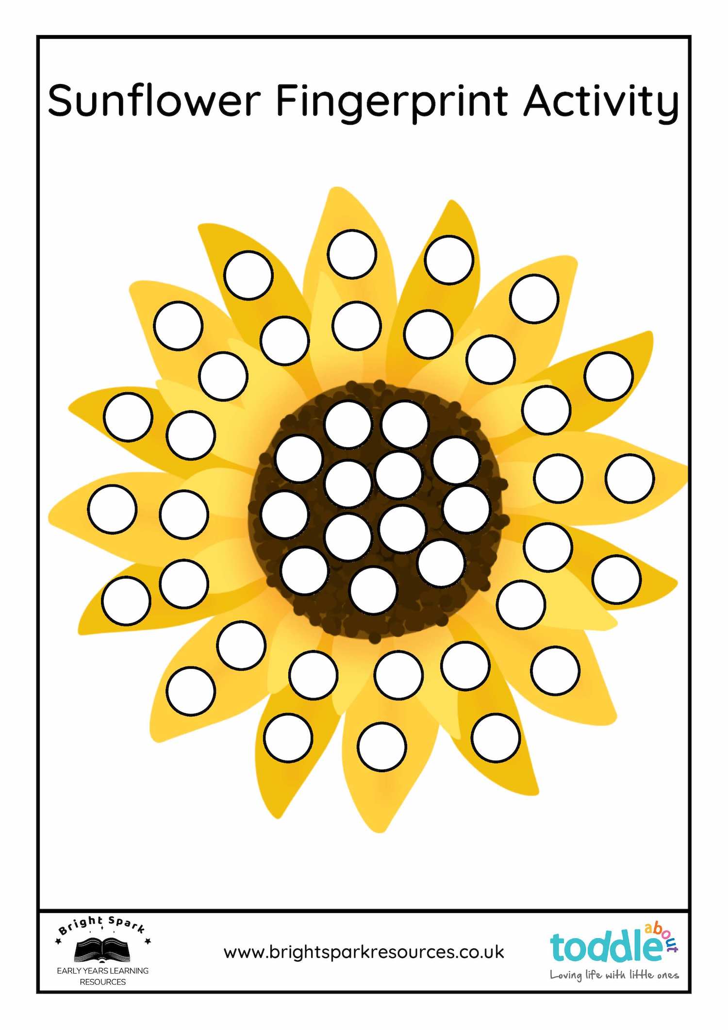 Sunflower Fingerprint Activity Sheet  image