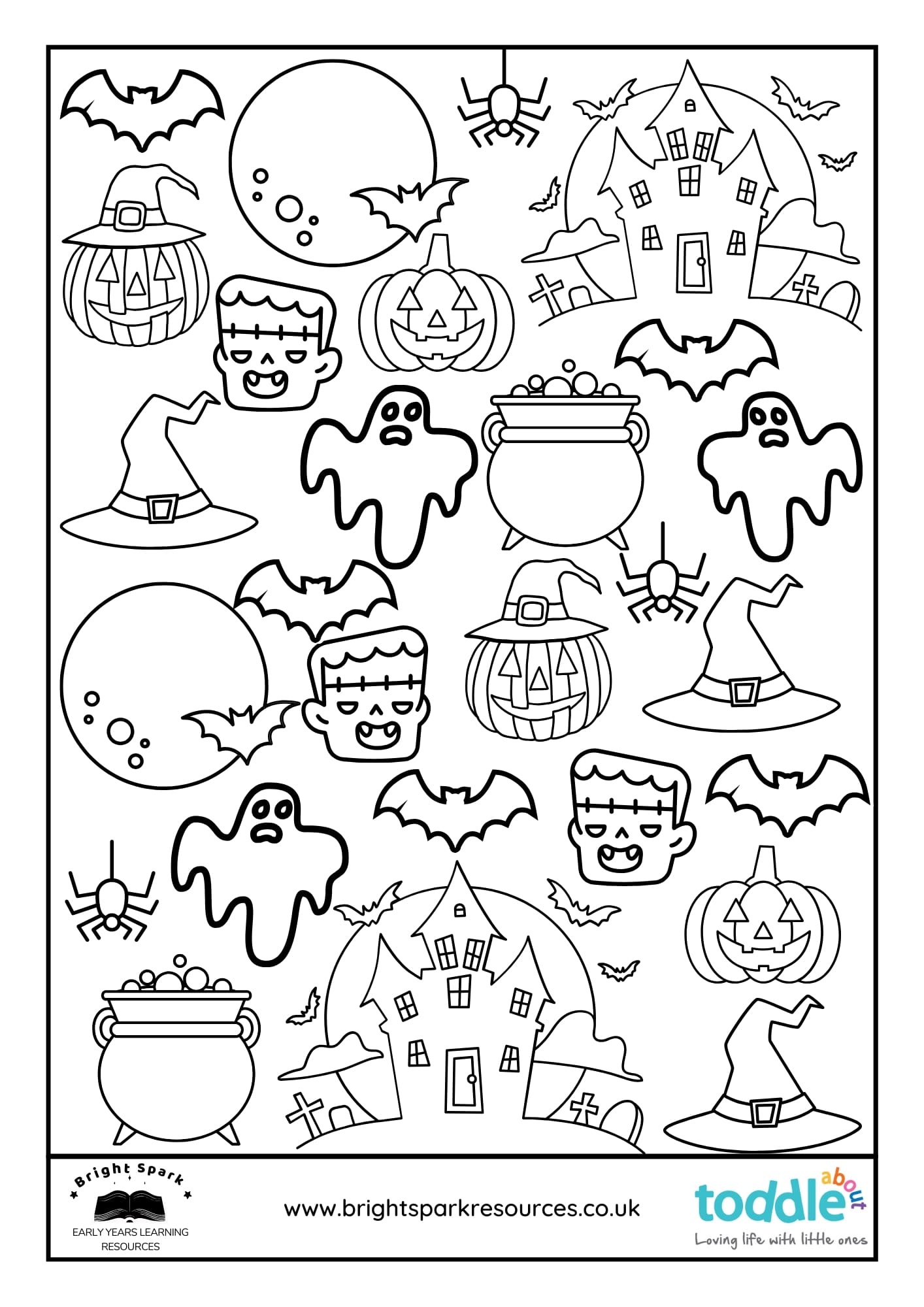 Halloween Busy Colouring Sheet  image