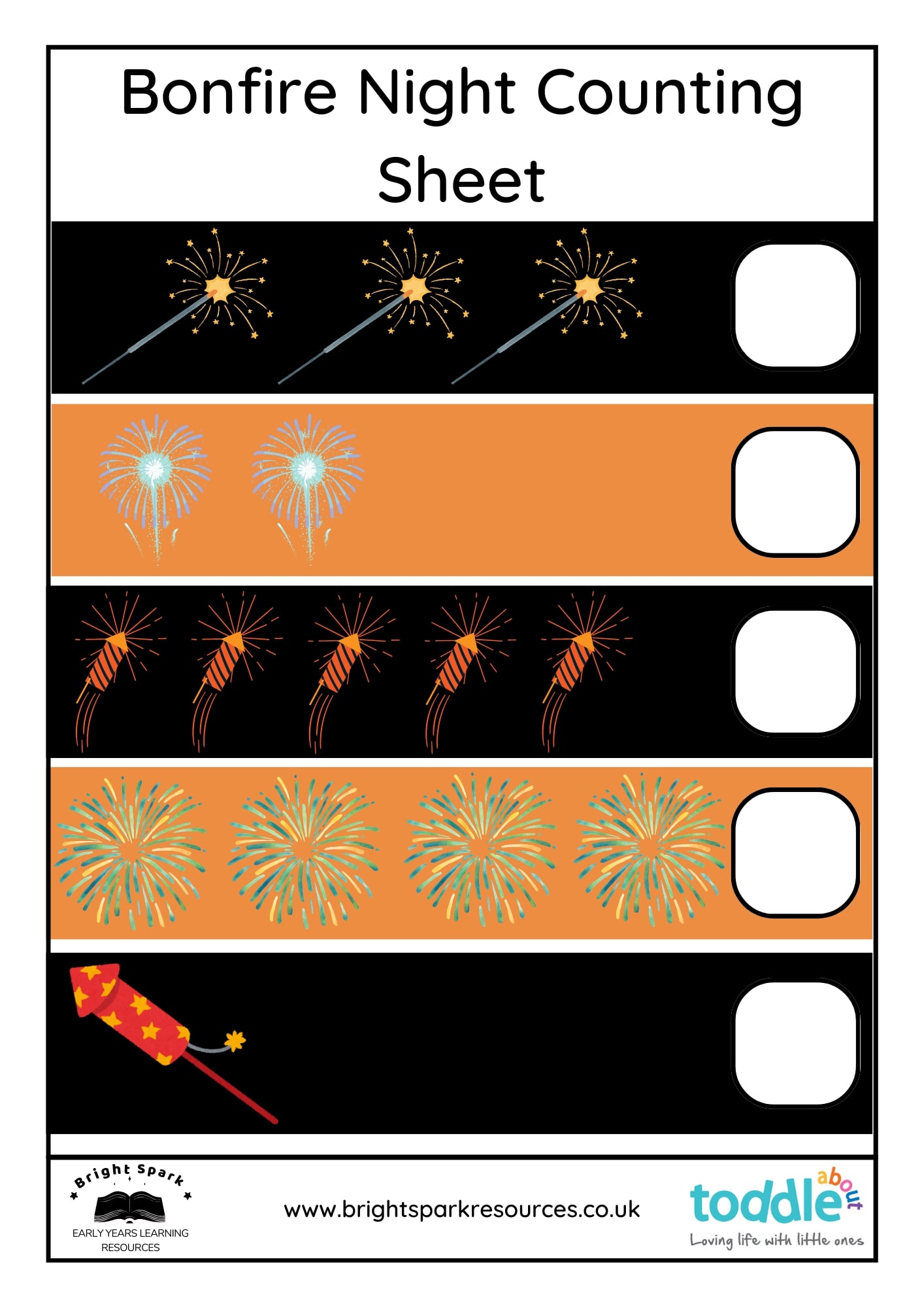 Bonfire Night Counting Sheet  image