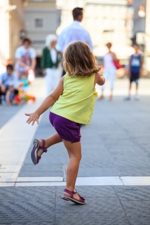 Child dancing to music