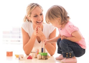 mum and daughter playing